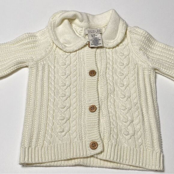 NWT Rachel Zoe Ivory Button Front Knit Cardigan Sweater Size 18 Months - Picture 4 of 11
